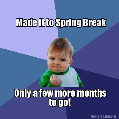 Meme Creator - Funny Made it to Spring Break Only a few ...