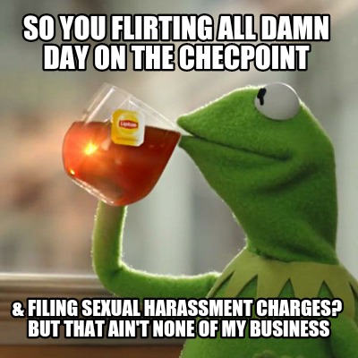 Meme Creator Funny So You Flirting All Damn Day On The Checpoint