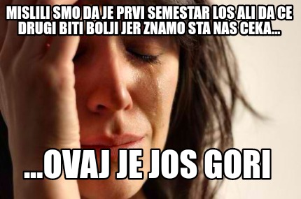 Meme Creator Funny Mislili Smo Da Je Prvi Semestar Los Ali Da Ce