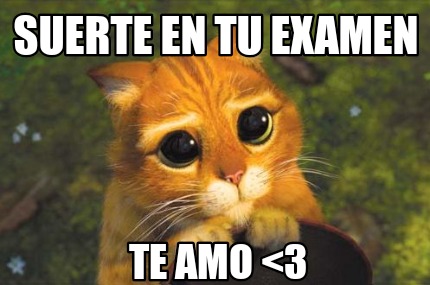 Meme Creator Funny Suerte En Tu Examen Te Amo