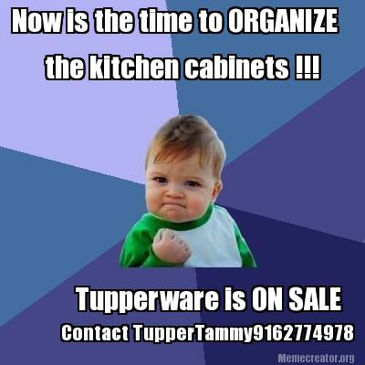 Meme Creator - Funny Now is the time to ORGANIZE the kitchen cabinets ...