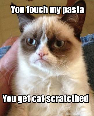 Meme Creator - Funny You touch my pasta You get cat scratcthed Meme ...