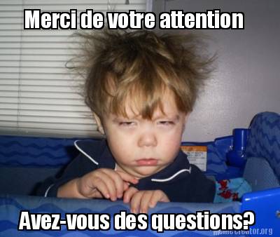 Meme Creator Funny Merci De Votre Attention Avez Vous Des Questions Meme Generator At Memecreator Org