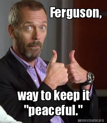 Meme Creator - Funny Ferguson, way to keep it 