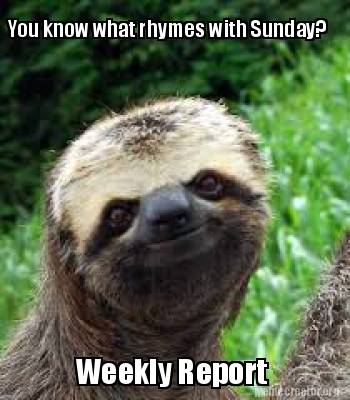 Meme Creator - Funny You know what rhymes with Sunday? Weekly Report ...