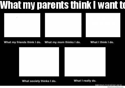 Meme Creator Funny What My Parents Think I Want To Do Meme Generator At Memecreator Org