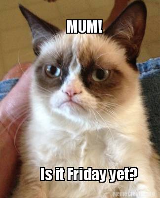 Meme Creator - Funny MUM! Is it Friday yet? Meme Generator at ...