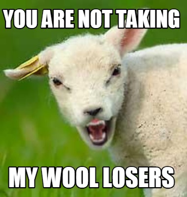 Meme Creator - Funny YOU ARE NOT TAKING MY WOOL LOSERS Meme Generator ...