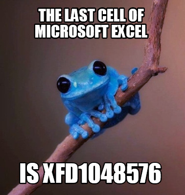 the-last-cell-of-microsoft-excel-is-xfd1048576