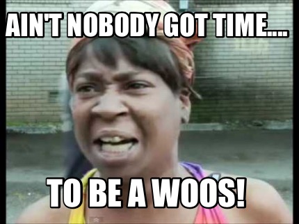 Meme Creator - Funny Ain't nobody got time.... To be a WOOS! Meme ...