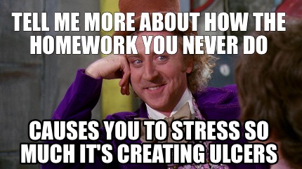 homework stress meme