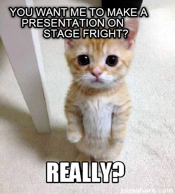 Meme Creator - Funny You want me to make a presentation on stage fright ...