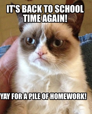 Meme Creator - Funny It's Back to school time again! Yay for a pile of ...