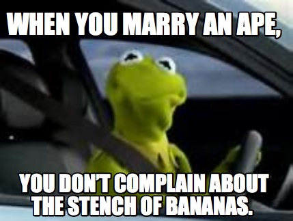 when-you-marry-an-ape-you-dont-complain-about-the-stench-of-bananas