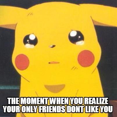 Meme Creator - Funny The moment when you realize your only friends dont ...