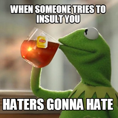 Meme Creator Funny When Someone Tries To Insult You Haters Gonna