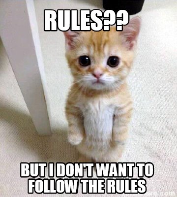 Meme Creator - Funny RULES?? BUT I DON'T WANT TO FOLLOW THE RULES Meme ...