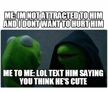 Meme Creator Funny Me Im Not Attracted To Him And I Dont Want To Hurt Him Me To Me Lol Text Him S Meme Generator At Memecreator Org