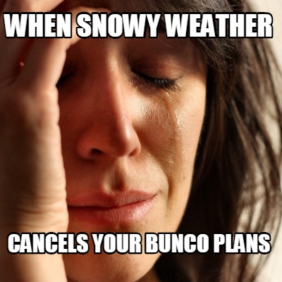 Meme Creator - Funny When Snowy Weather Cancels Your Bunco Plans Meme 