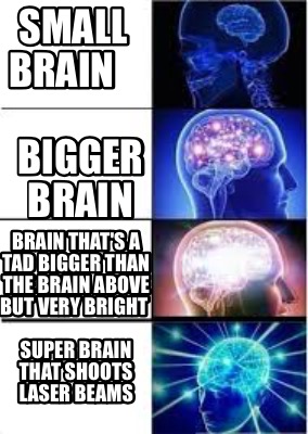Meme Creator - Funny Small brain Bigger brain Brain that's a tad bigger ...