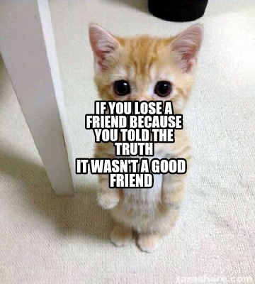 Meme Creator Funny If You Lose A Friend Because You Told The Truth It Wasn T A Good Friend Meme Generator At Memecreator Org