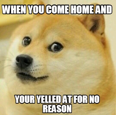 Meme Creator - Funny When you come home and your Yelled at For no ...