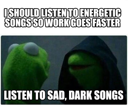 at work listening to music meme