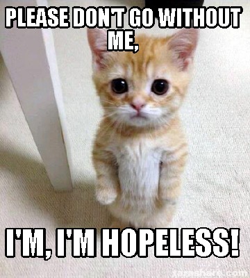 Meme Creator - Funny Please don't go without me, i'm, i'm hopeless ...