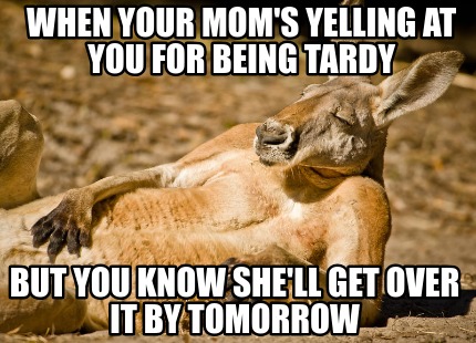 Meme Creator Funny When Your Mom S Yelling At You For Being Tardy But You Know She Ll Get Over It B Meme Generator At Memecreator Org