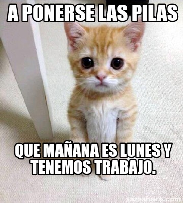 Meme Creator Funny A Ponerse Las Pilas Que Manana Es Lunes Y Tenemos Trabajo Meme Generator At Memecreator Org