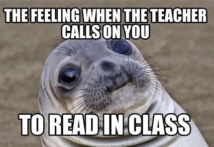 teacher reading essay meme