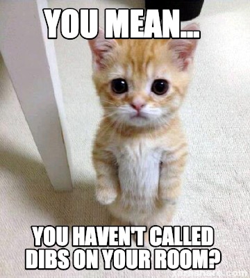 Meme Creator - Funny you mean... you haven't called dibs on your room ...