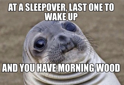 Meme Creator - Funny At a sleepover, last one to wake up And you have ...