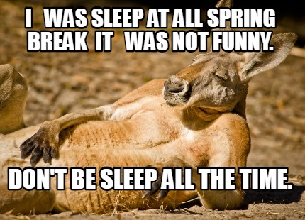 Meme Creator Funny I Was Sleep At All Spring Break It Was Not Funny Don T Be Sleep All The Ti Meme Generator At Memecreator Org