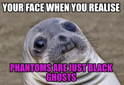 Meme Creator Funny Your Face When You Realise Phantoms Are Just Black Ghosts Meme Generator At