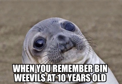 Meme Creator - Funny When you remember bin weevils at 10 years old Meme ...