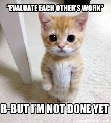 Meme Creator - Funny “Evaluate each other’s work” B-but I’m not done ...