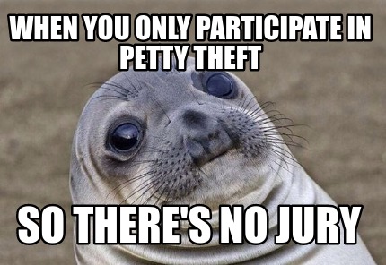 Meme Creator - Funny When you only participate in petty theft so there ...