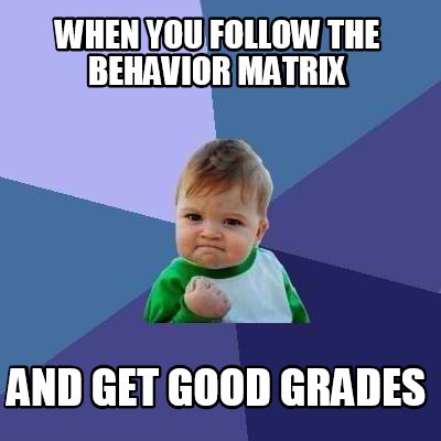 Meme Creator - Funny when you follow the behavior matrix and get good ...