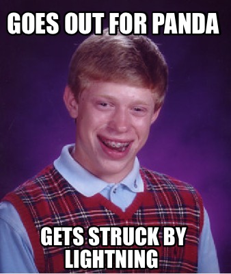 Meme Creator - Funny Goes out for panda Gets struck by lightning Meme ...