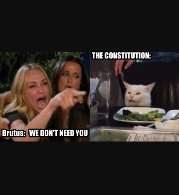 Meme Creator - Funny the constitution: Brutus: WE DON'T NEED YOU Meme ...