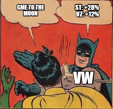 Meme Creator - Funny Gme To The Moon Vw St: +28% Vz: +12% Meme 