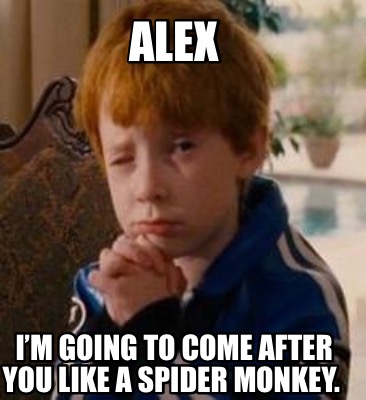 Meme Creator Funny Alex I M Going To Come After You Like A Spider Monkey Meme Generator At Memecreator Org