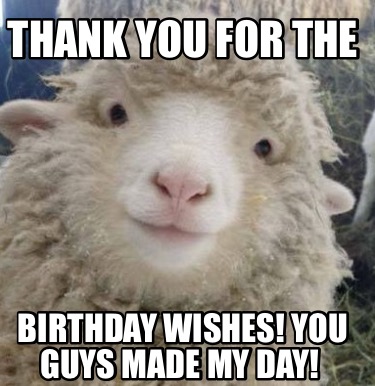 Meme Creator - Funny Thank you for the Birthday wishes! You guys made ...