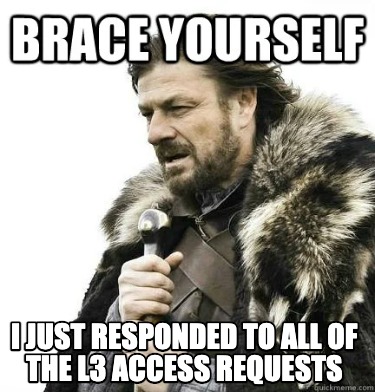 Meme Creator - Funny I just responded to all of the L3 access requests ...