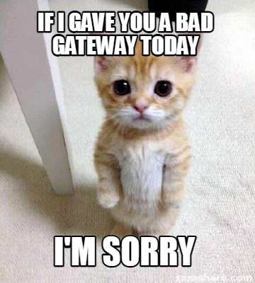 Meme Creator - Funny If i gave you a bad gateway today i'm sorry Meme ...