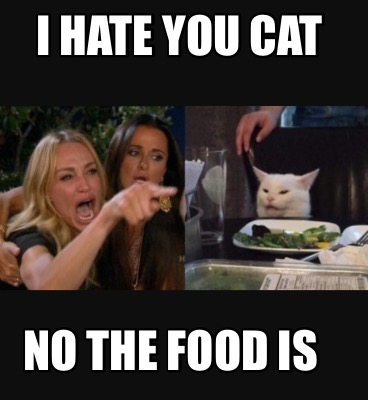 Meme Creator - Funny I hate you cat No the food is Meme Generator at ...