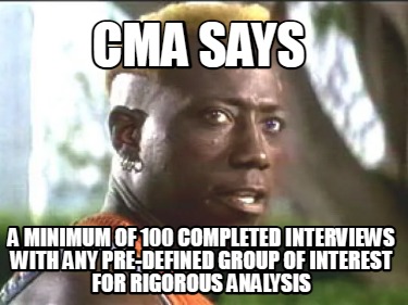 cma-says-a-minimum-of-100-completed-interviews-with-any-pre-defined-group-of-int