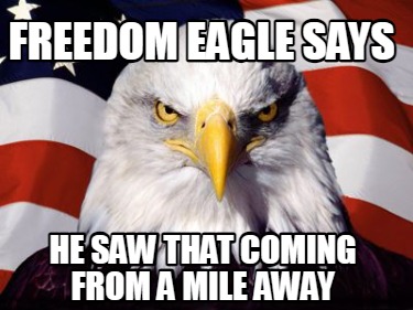 Meme Creator - Funny Freedom Eagle Says He saw that coming from a mile ...