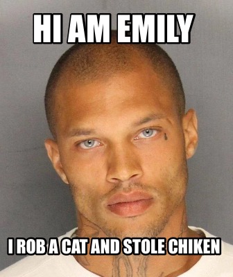 Meme Creator Funny Hi Am Emily I Rob A Cat And Stole Chiken Meme Generator At MemeCreator Org